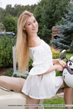 Cute Celestine Is Naked On A Scooter-16